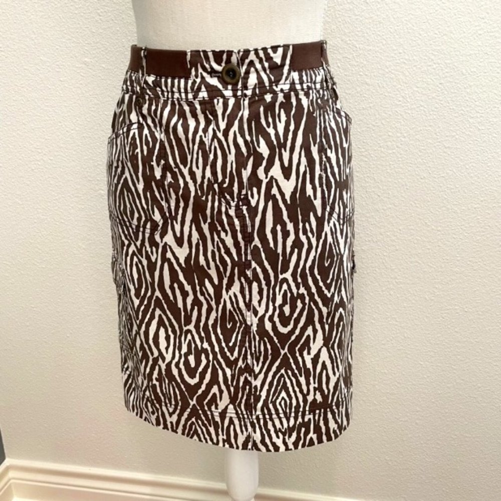 Cargo Style Poplin Animal Print Short Skirt from Chicos